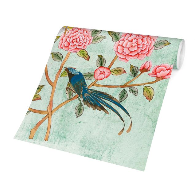 Moderne tapet Chinoiserie Collage In Mint II