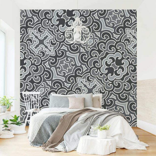 Mønstret tapeter Chinoiserie Pattern In Grey