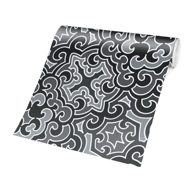 Tapet grå Chinoiserie Pattern In Grey