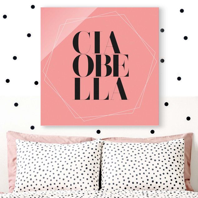 køkken dekorationer Ciao Bella In Hexagons Light Pink Backdrop