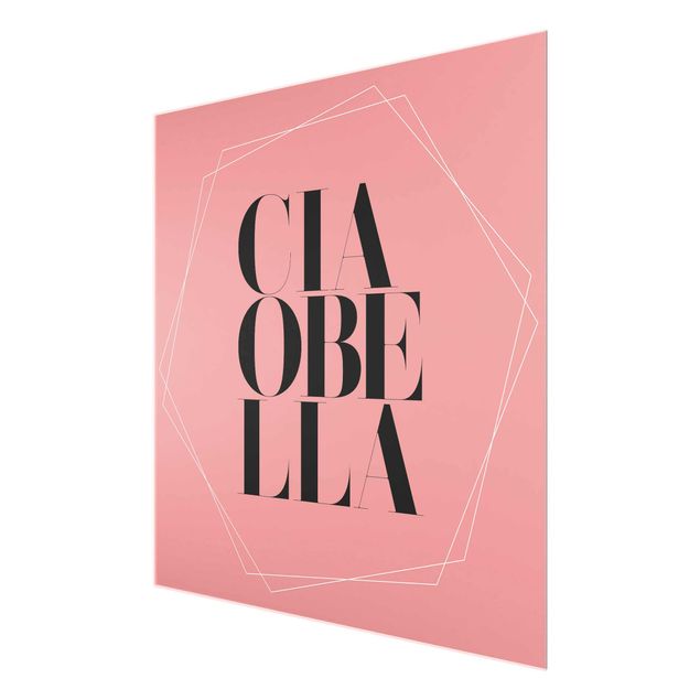 Billeder Ciao Bella In Hexagons Light Pink Backdrop