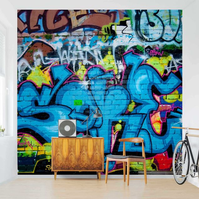 Mønstret tapeter Colours of Graffiti