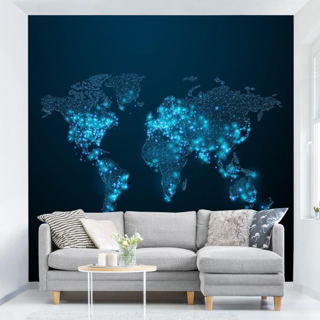 Verdenskort tapet Connected World World Map