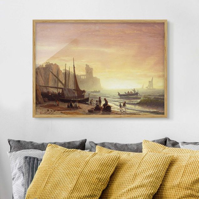 Indrammede plakater strande Albert Bierstadt - The Fishing Fleet