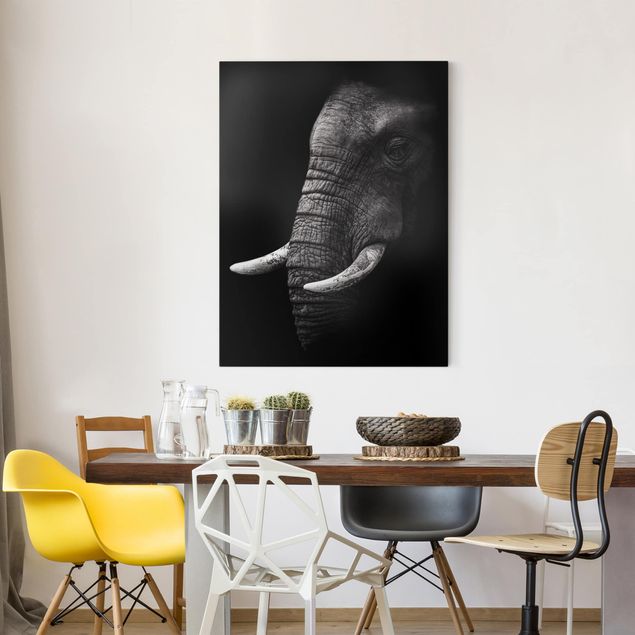 køkken dekorationer Dark Elephant Portrait