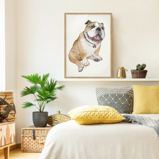 Billeder hunde Illustration Dog Bulldog Painting