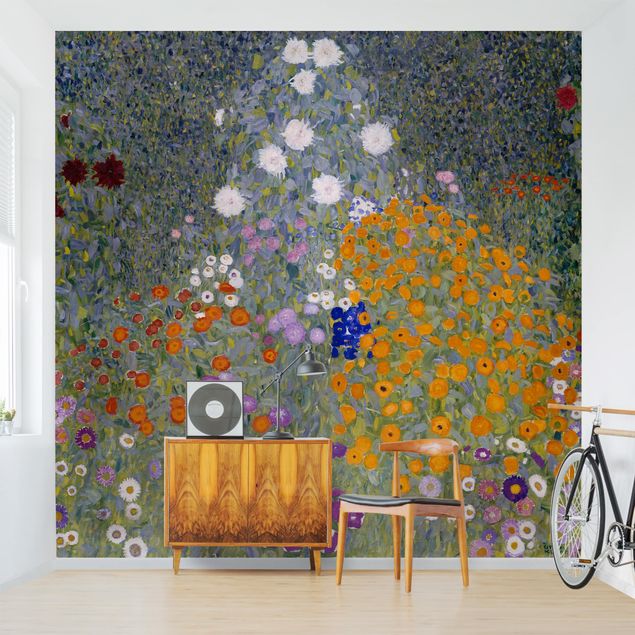 Blomster tapet Gustav Klimt - Cottage Garden