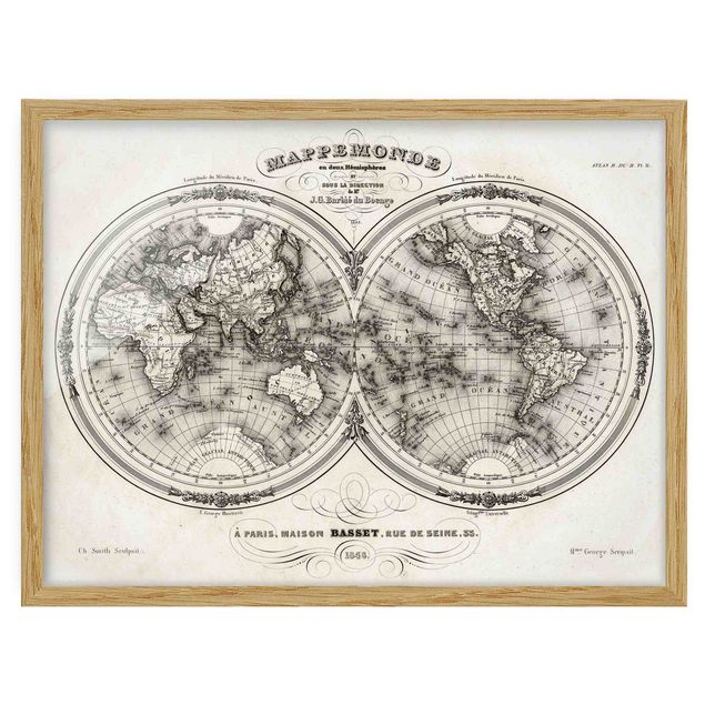 Indrammede plakater vintage World Map - French Map Of The Cap Region Of 1848