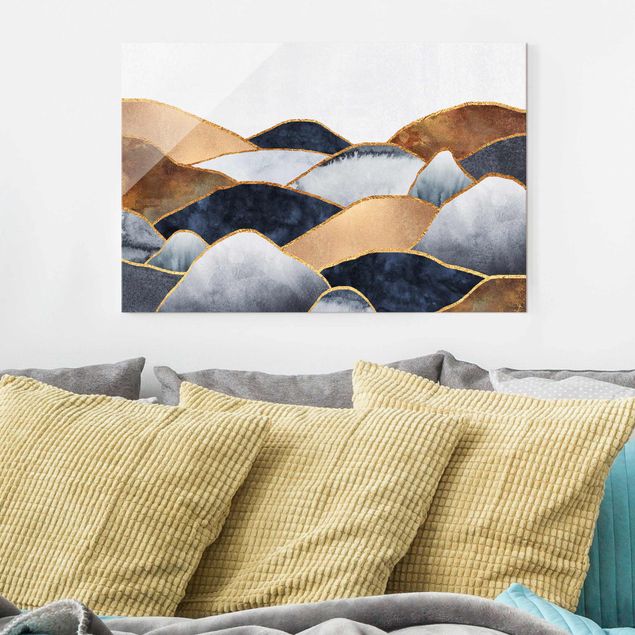 Billeder mønstre Golden Mountains Watercolour