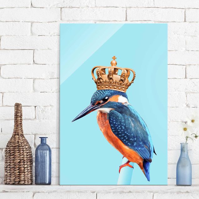 Glas magnettavla Kingfisher With Crown