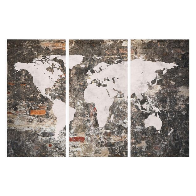 Billeder på lærred verdenskort Old Wall World Map