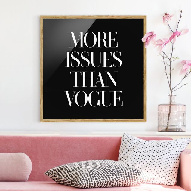 Indrammede plakater sort og hvid More Issues Than Vogue
