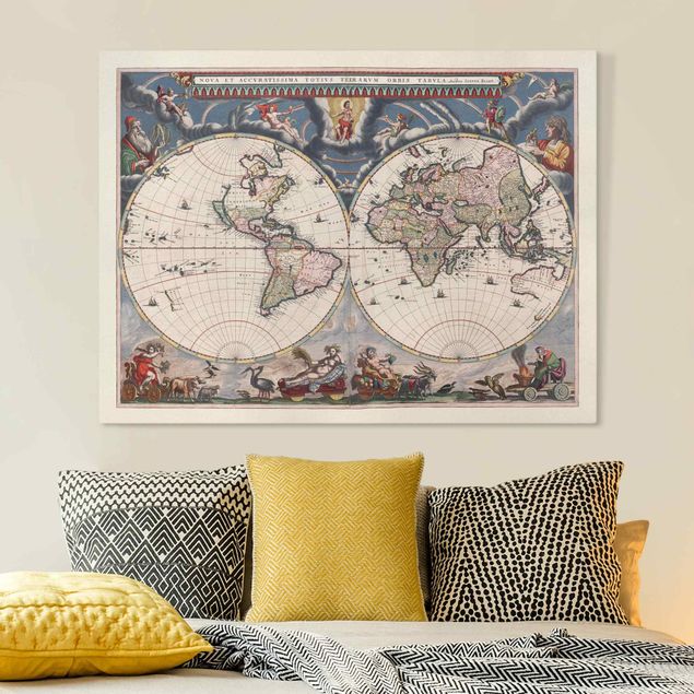 køkken dekorationer Historic World Map Nova Et Accuratissima Of 1664