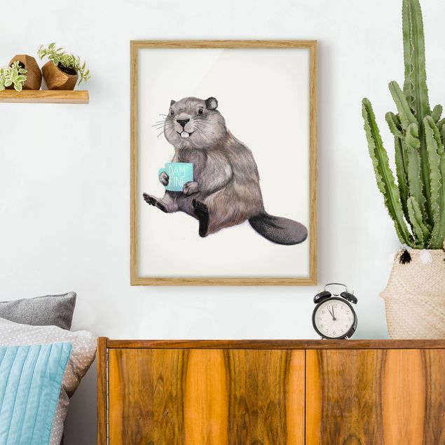 Billeder kaffe Illustration Beaver Wit Coffee Mug