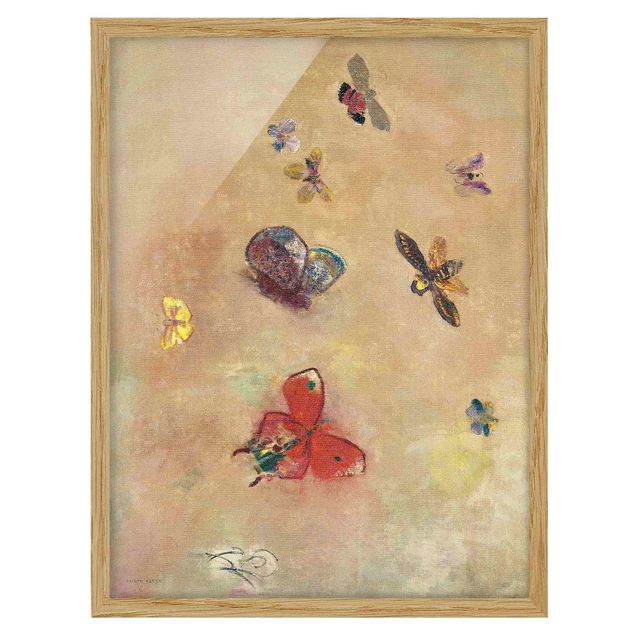 Indrammede plakater dyr Odilon Redon - Colourful Butterflies