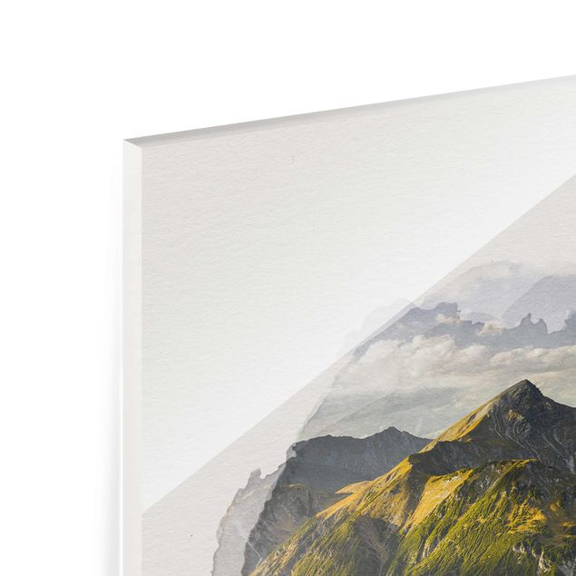 Billeder natur WaterColours - Mountains And Valley Of The Lechtal Alps In Tirol