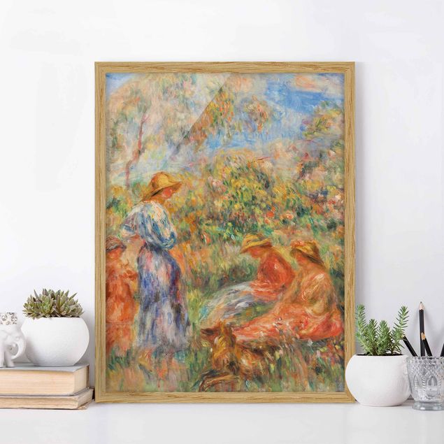 Kunst stilarter impressionisme Auguste Renoir - Three Women and Child in a Landscape