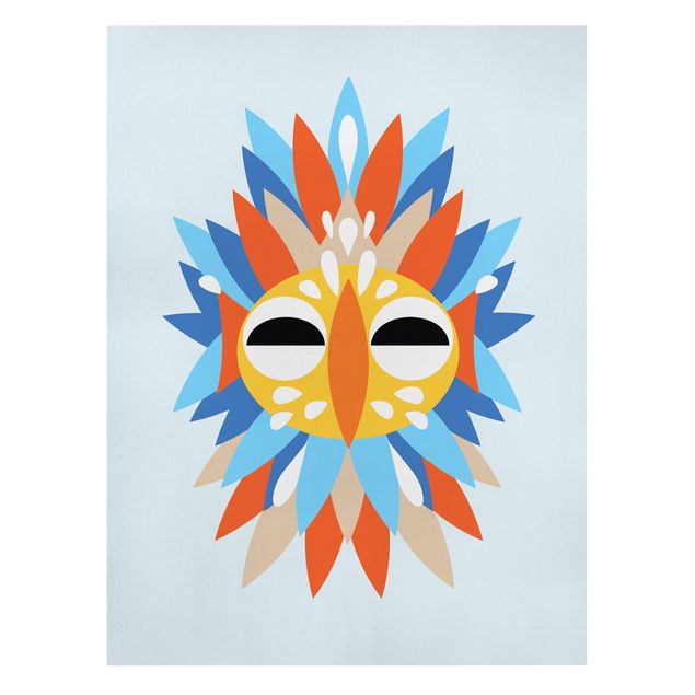 Billeder farvet Collage Ethnic Mask - Parrot