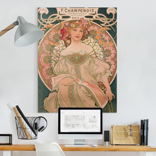 Kunst stilarter art deco Alfons Mucha - Poster For F. Champenois