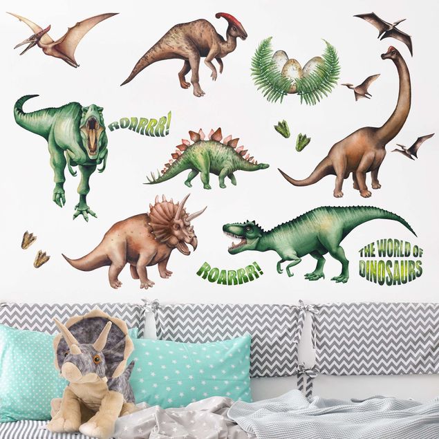 Wallstickers dinosaurier The world of dinosaurs