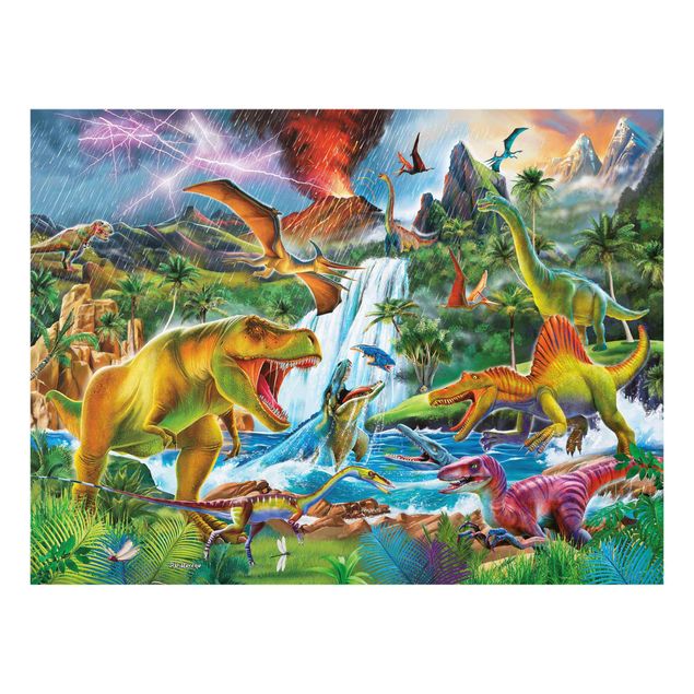 Billeder dyr Dinosaurs In A Prehistoric Storm
