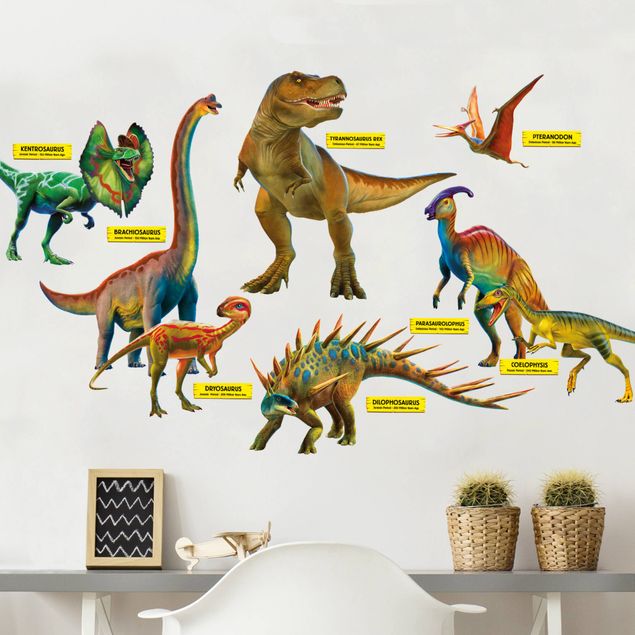 Wallstickers dinosaurier Dinosaur set with name badges