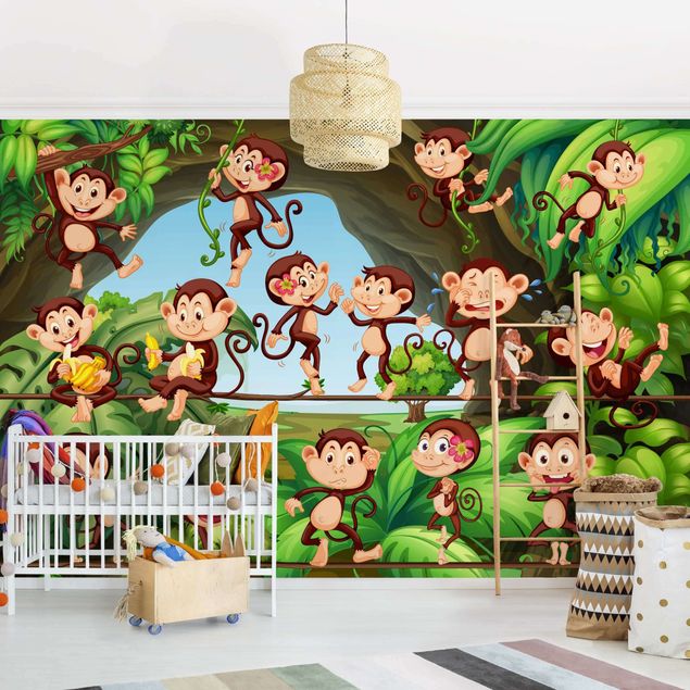 Børneværelse deco Jungle Monkeys