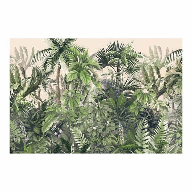 Tapet Jungle Plants In Green