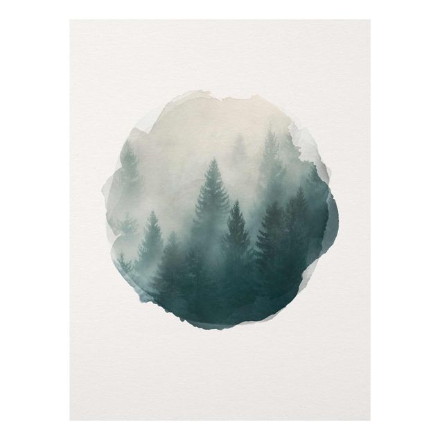 Billeder landskaber WaterColours - Coniferous Forest In Fog