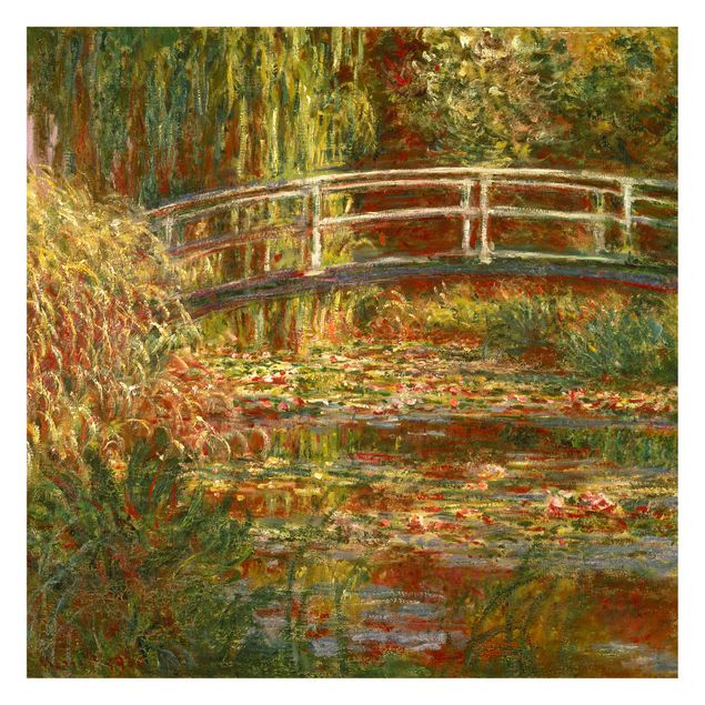 Fototapet landskaber Claude Monet - Waterlily Pond And Japanese Bridge (Harmony In Pink)