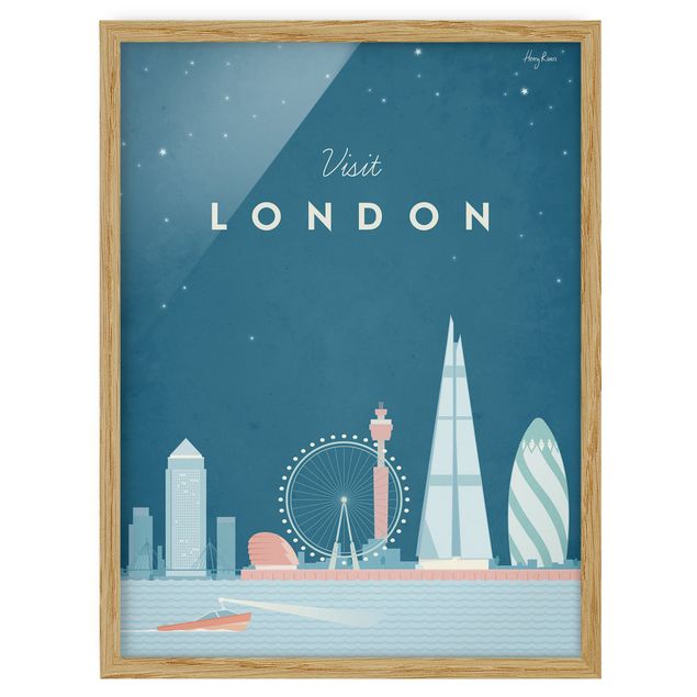 Indrammede plakater vintage Travel Poster - London