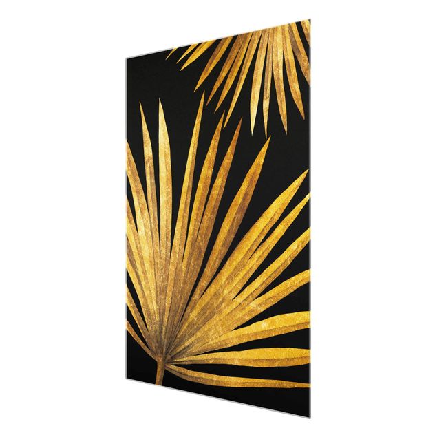 Billeder Gold - Palm Leaf On Black