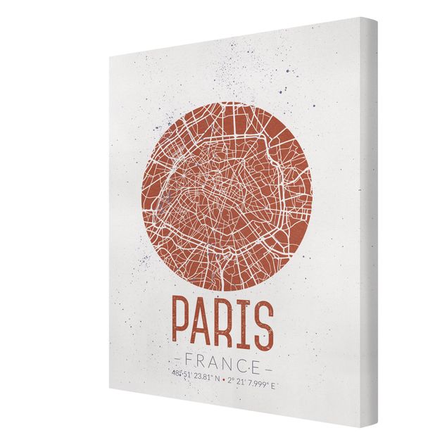 Billeder verdenskort City Map Paris - Retro