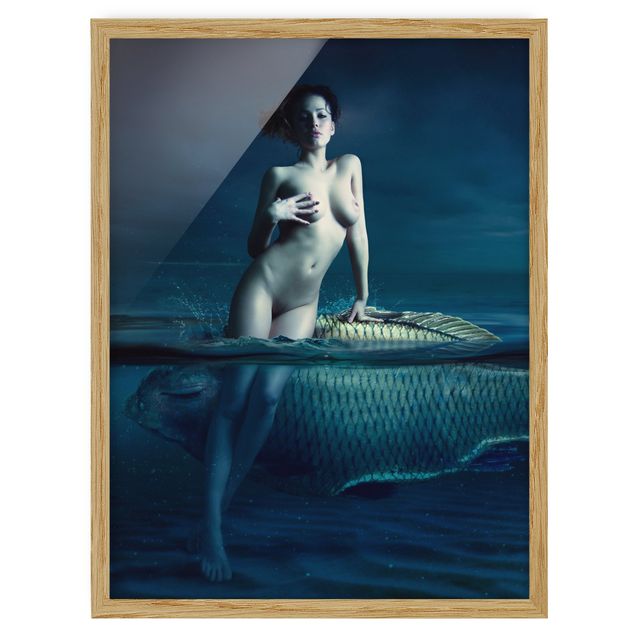 Indrammede plakater dyr Nude With Fish