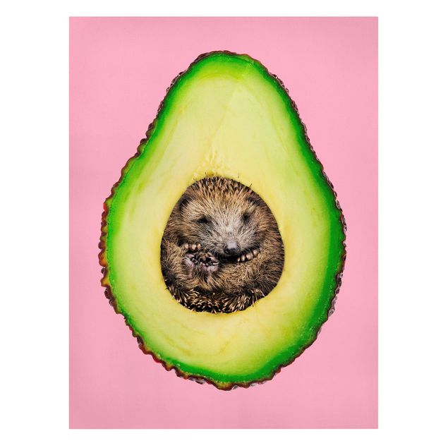 Billeder på lærred grøntsager og frukt Avocado With Hedgehog