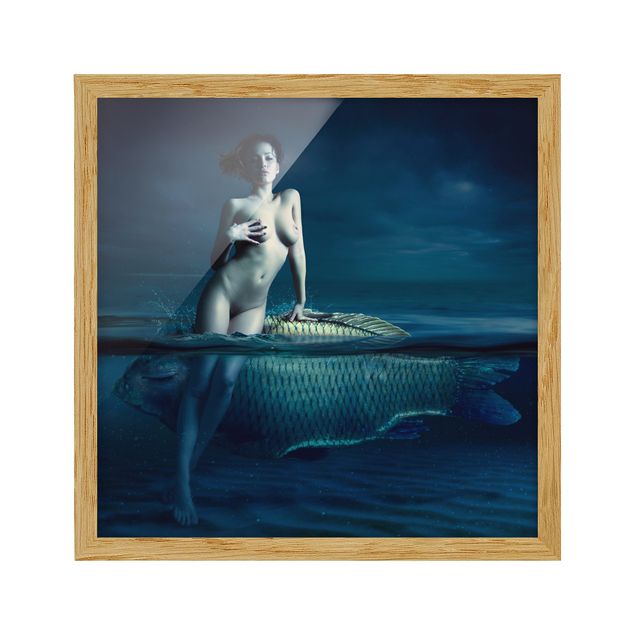 Indrammede plakater dyr Nude With Fish