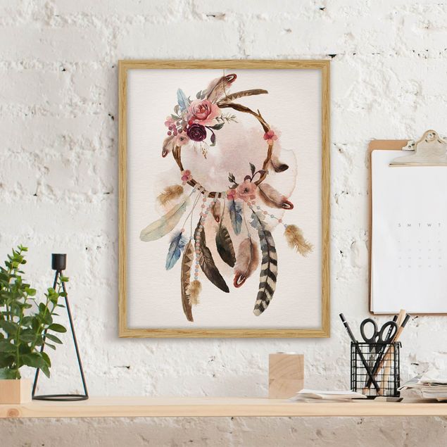 Billeder fjedre Dream Catcher With Roses And Feathers