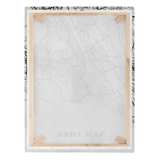 Billeder sort og hvid New York City Map - Classic