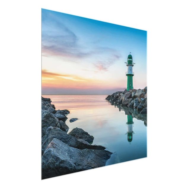 Billeder landskaber Sunset at the Lighthouse