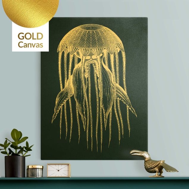 Billeder moderne Illustration Jellyfish On Blue