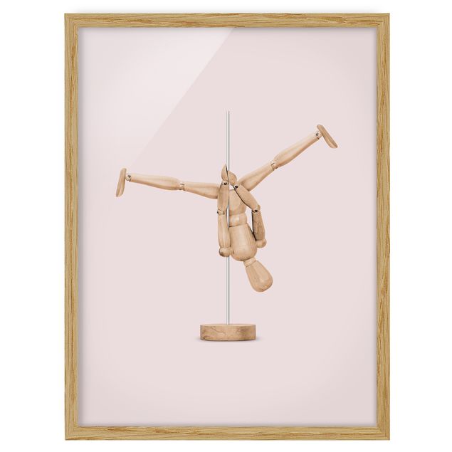 Billeder kunsttryk Pole Dance With Wooden Figure