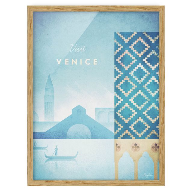 Indrammede plakater vintage Travel Poster - Venice
