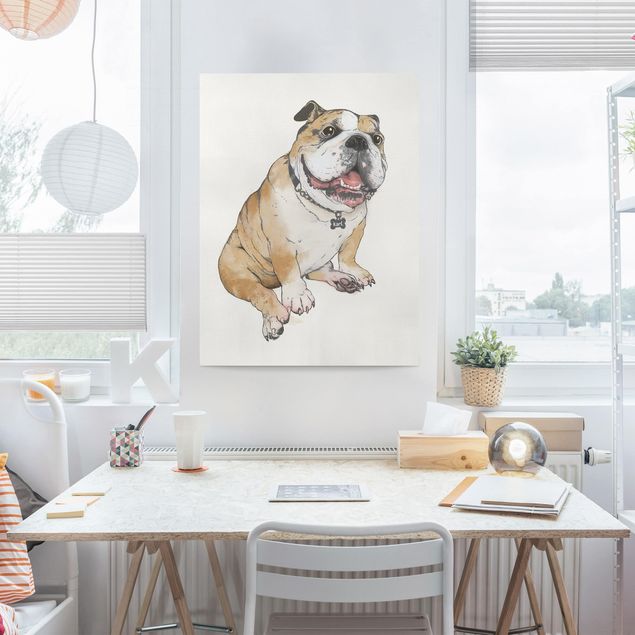 køkken dekorationer Illustration Dog Bulldog Painting