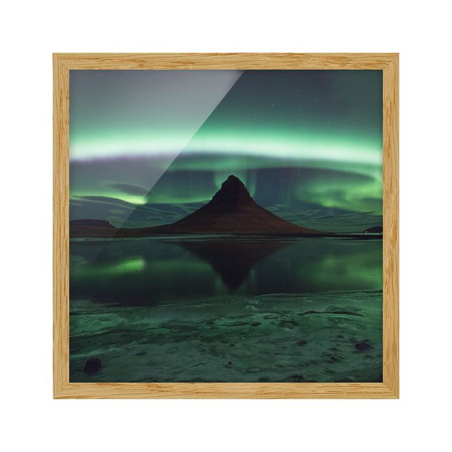 Indrammede plakater landskaber Northern Lights In Iceland