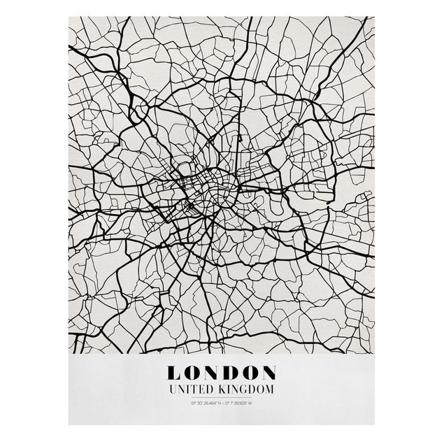 Billeder på lærred verdenskort London City Map - Classic