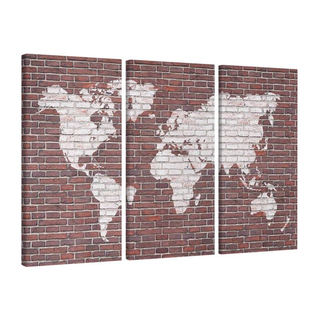 3D billeder Brick World Map