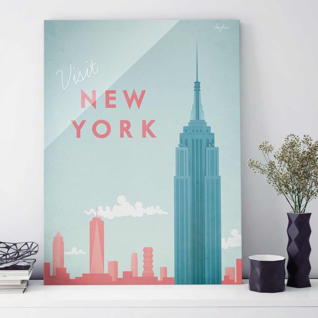 Glasbilleder New York Travel Poster - New York
