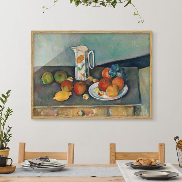 Kunst stilarter impressionisme Paul Cézanne - Still Life With Milk Jug And Fruit