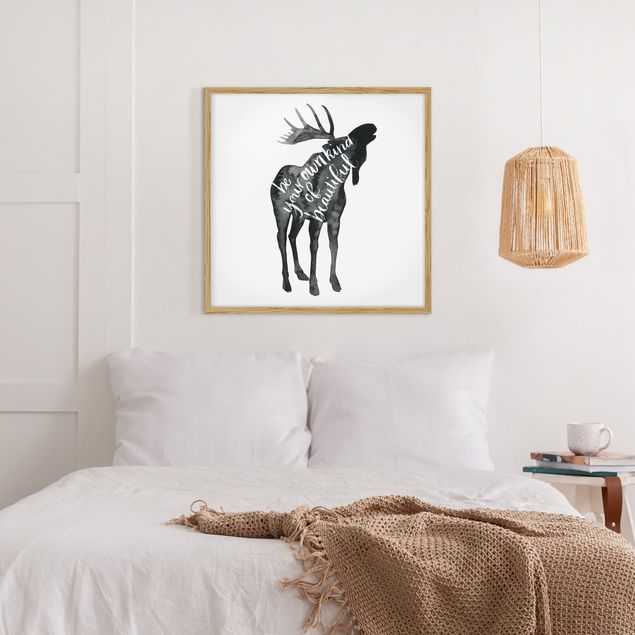 Indrammede plakater dyr Animals With Wisdom - Elk