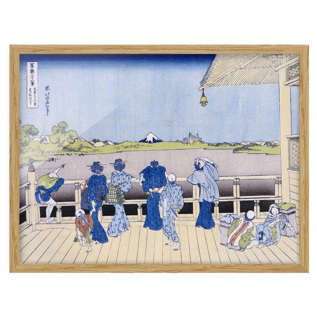 Billeder kunsttryk Katsushika Hokusai - The Sazai Hall in the Rakanji Temple